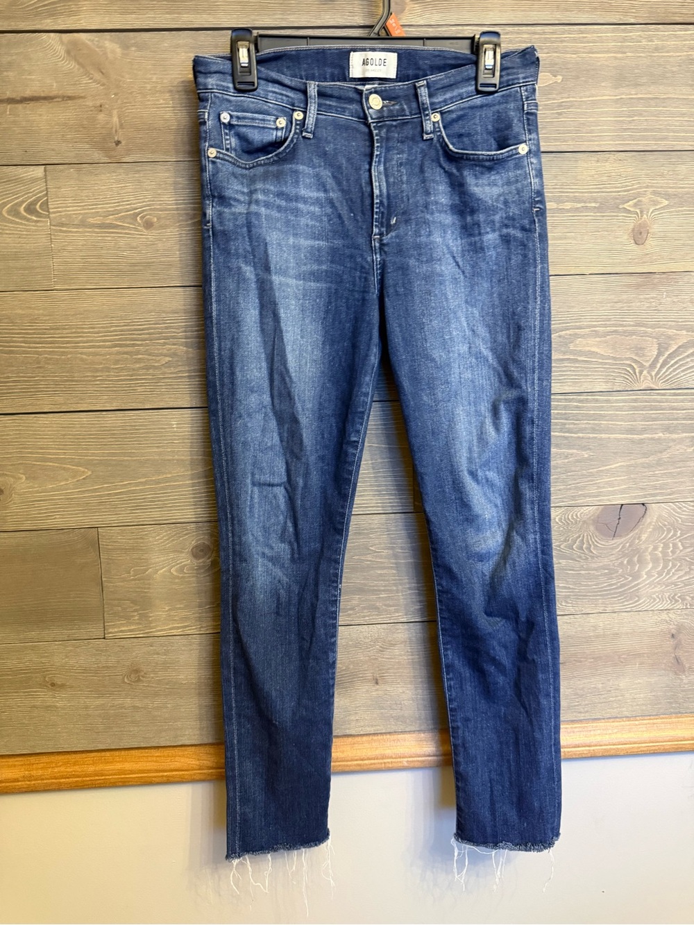 AGOLDE Skinny Jeans Women’s Size 27 Fringe Raw Hem